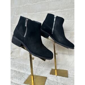 Lucky Brand Baelee Boot 6.5M Suede Leather Stack Heel Biker Festival Ankle Boot